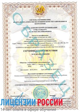 Образец сертификата соответствия Волгодонск Сертификат OHSAS 18001